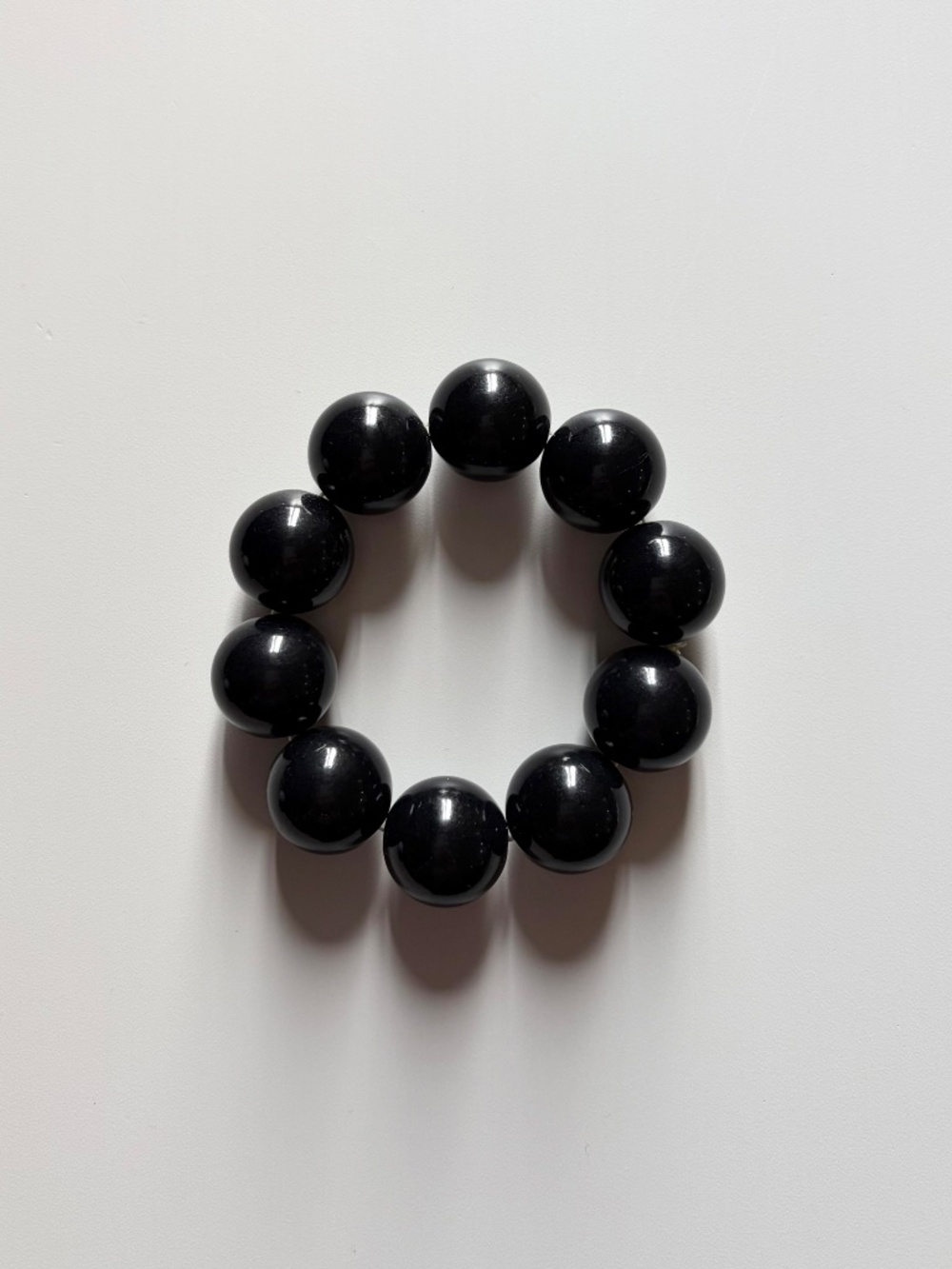 Black Beaded Stretch Bracelet